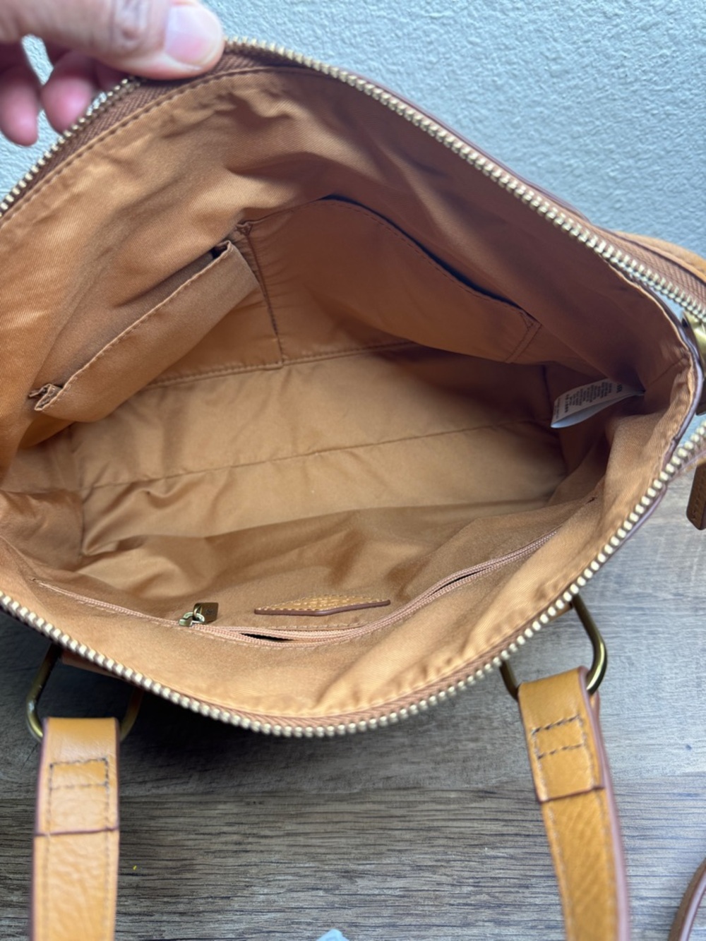 ✨👜Fossil Jacquline Eco Leather Satchel with Pink, Orange, Patchwork 🌿🔥 - Picture 6 of 9
